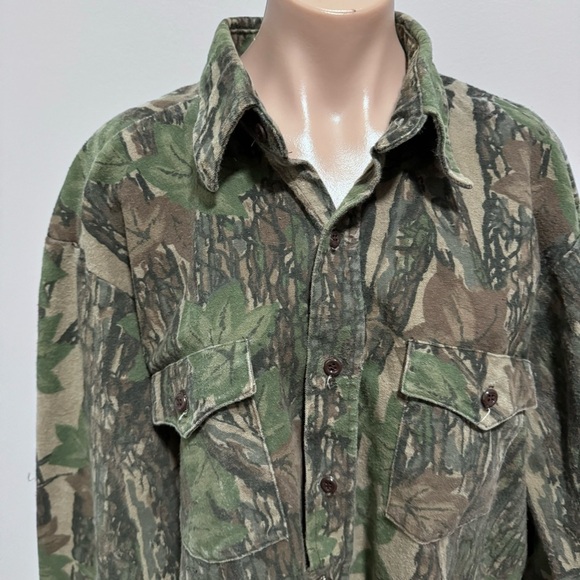 Wolf Mountain Hunting Wear Key Camo Camouflage Button Down Shirt Outdoor Vintage - Picture 2 of 5